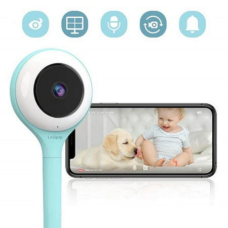 Lollipop Baby Camera with True Crying Detection (Turquoise) Smart baby monitor with camera and audio with two way talk