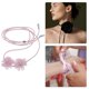 thumbnail image 3 of Ofertas Únicas 1 Pc Collar Choker Pulsera Delicada Laca Rosa Ajustable Correas de Flor Mate, 3 of 6