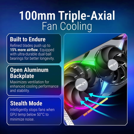 PNY NVIDIA GeForce RTX™ 5080 Epic-X™ ARGB OC Triple Fan, Graphics Card (16GB GDDR7, 256-bit, Boost Speed: 2775 MHz, PCIe® 5.0, HDMI®/DP 2.1, 2.99-Slot, NVIDIA Blackwell Architecture, DLSS 4)