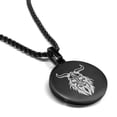 thumbnail image 1 of Stainless Steel Viking Warrior Champion Round Medallion Pendant Necklace, 1 of 3