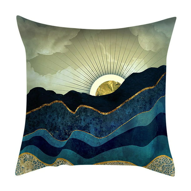 Geometric Mountain Sun Cushion Creative Pillowcase Decorative Pillows Home Decor Com - Mountain Home Decor Pillows