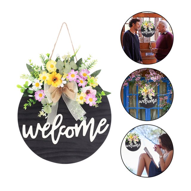 Creative Signe en Bois Liste de Bienvenue Porte d'Intérieur Liste Pendentif