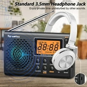 Portable Radio, EEEkit Battery Operated Radio with Big Speaker, Great Reception, Backlight Display, Compact Transistor Radios Player for Emergency, Indoor Outdoor, Gift for All Ages