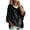 Black, variant on Zijinkuiwen Women Velvet 3/4 Sleeve Pullover Hoodie with Drawstring Kangaroo Pocket Oversized Loose Fit for Everyday Daily Casual Outfit,L
