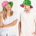 thumbnail image 4 of Unisex Heart&Shamrock Print Bucket Hat Outdoor Fisherman Hat with Double Side Print Anti Uv Hat for Friend Family, 4 of 4