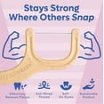 thumbnail image 4 of Eco-Friendly Dental Floss Picks (100ct) - Flossers Made With Straw Wheat Blend, Strong Anti-Shred Thread For Tight Gaps, Tooth Pick Stick For Adults, Soft on Gum & Teeth, Vegan, Unflavored, 4 of 4