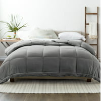Noble Linen sGray All Season Alternative Down Solid Comforter (King/Cal King)