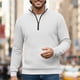 thumbnail image 4 of Ceisia Men Solid Color Long Sleeve Zippered Hooded Sporty Casual Daily Gift Outdoor Athletic Top, 4 of 6