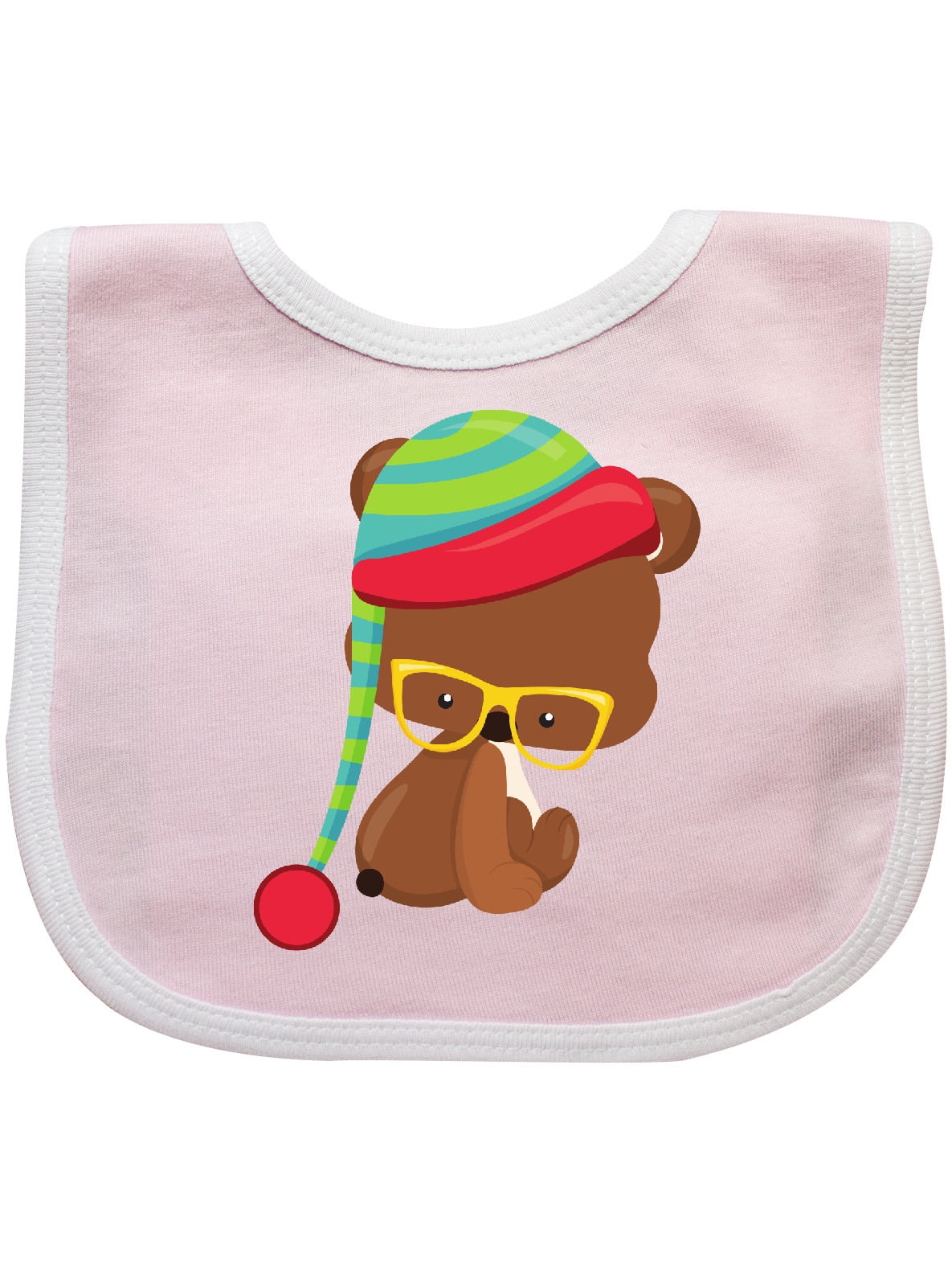 Hipster Bear, Bear With Glasses, Hat, Brown Bear Baby Bib - Walmart.com ...