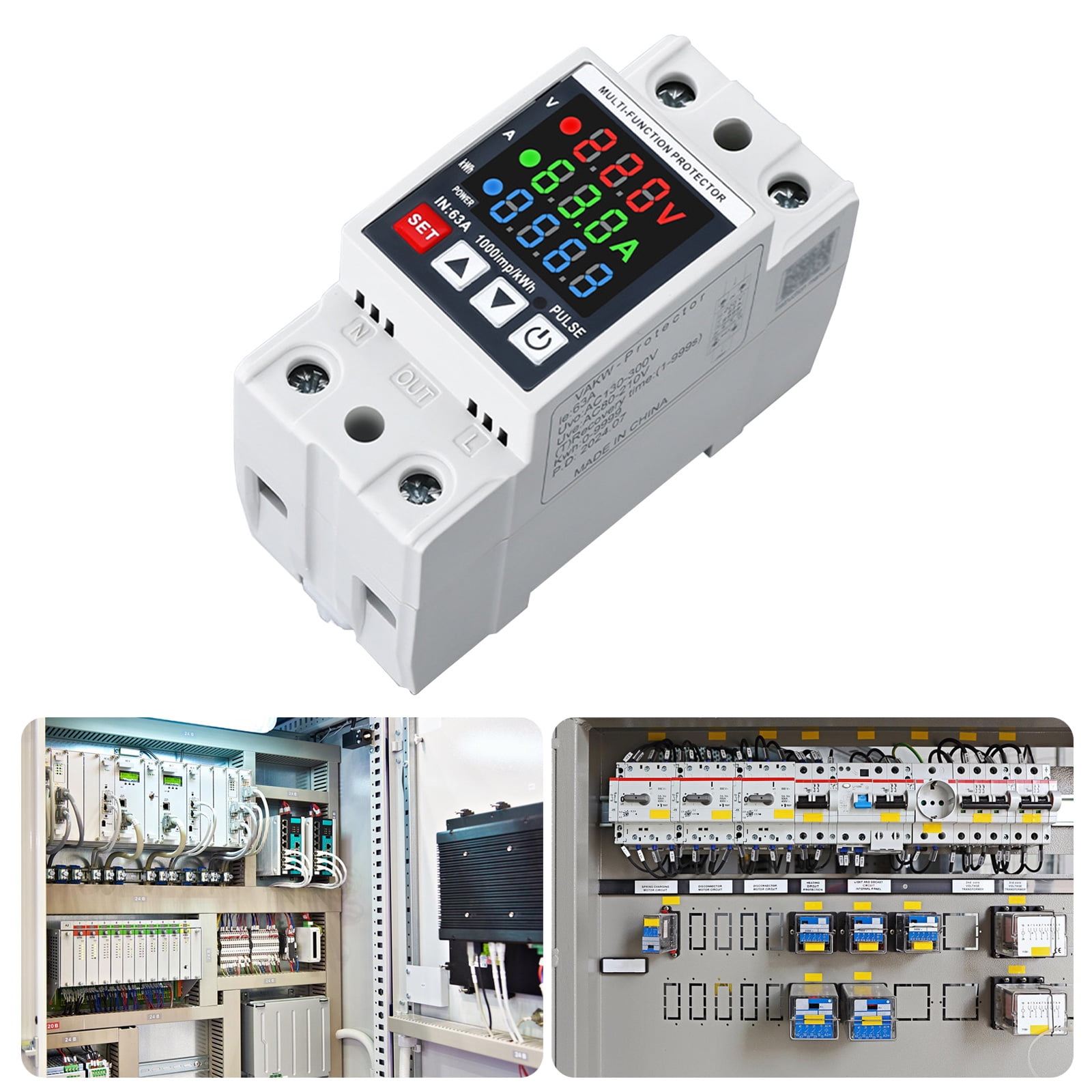 Multifunctional Overvoltage Protector with Voltages Current Display 3 Display Voltages Protector