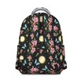 thumbnail image 3 of Mushroom and Lily Black Pattern Backpack for School, Cute School Bag with Adjustable Shoulder Straps and Padded Back, 15.3"x11"x7.1", 3 of 5