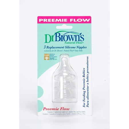Dr. Brown's Natural Flow Preemie Standard Nipple, 3 Pack (Discontinued by Manufacturer)