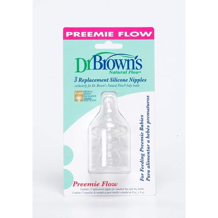 Dr. Brown's Natural Flow Preemie Standard Nipple, 3 Pack (Discontinued by Manufacturer)