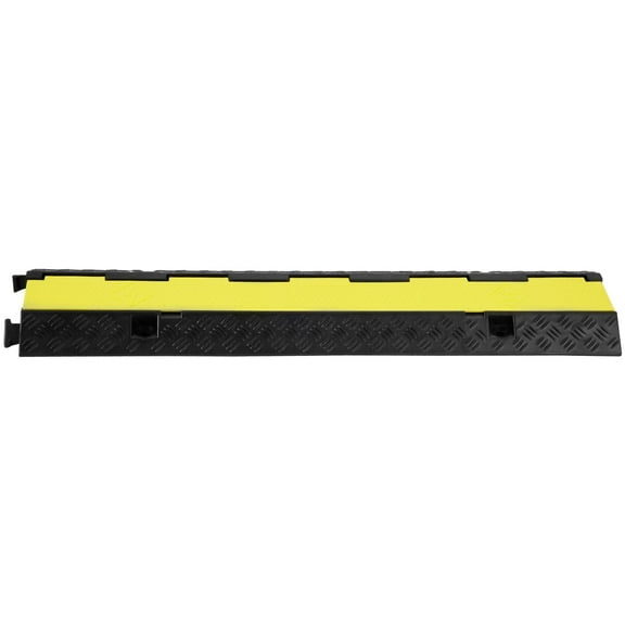 KFFKFF 3 PCs Rubber Cable Protector Ramp, 2 Channel, 12000 lbs/axle Capacity Heavy Duty Hose Wire Cover Ramp Driveway, 50 ft Warning Tape
