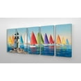 thumbnail image 2 of The Stupell Home Decor Collection Rainbow Sails Sailboat Ocean Horizon with Lighthouse Painting 5pc Stretched Canvas Wall Art Set, 10 x 21, 2 of 3