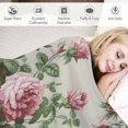 thumbnail image 3 of ONETECH  Rose Woven Throw Blanket Wall Hanging Art Handicrafts Jacquard Multipurpose Soft Travel Mat Outdoor with Fringe Tassels, 3 of 6