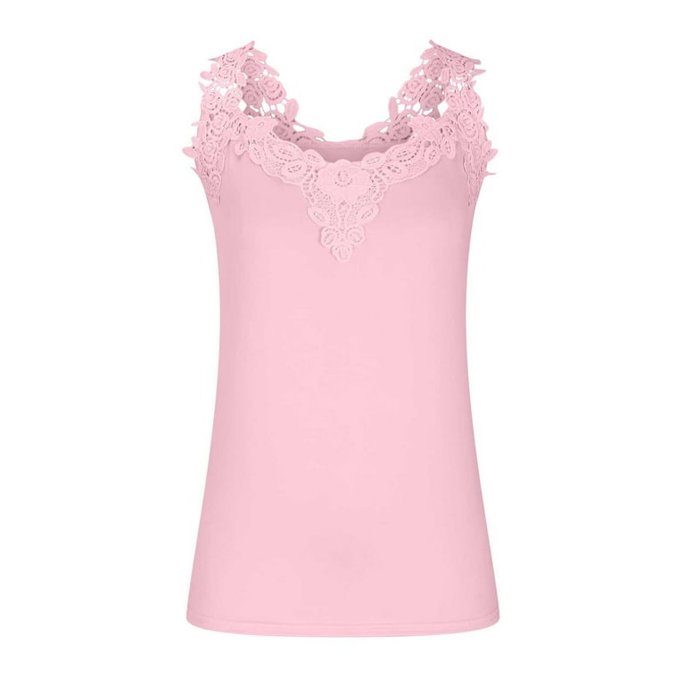 Casual Sleeveless V neck lsce patchwork Plus Size Tops Casual Sleeveless V neck lsce patchwork Plus Size Tops