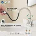 thumbnail image 4 of PARLOS Centerset 2-handle Pull Out Sprayer Bathroom Sink Faucet with 360 Swivel Spout,Brushed Nickel, 4 of 7
