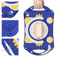 thumbnail image 2 of Kid-friendly Case for iPad 10th Gen 10.9" (2022), Rugged Silicone + PC Kickstand Hand/ Shoulder Strap Durable Protective Heavy Duty Protection Tablet Case for iPad 10th Gen 10.9" - Dark Blue, 2 of 9