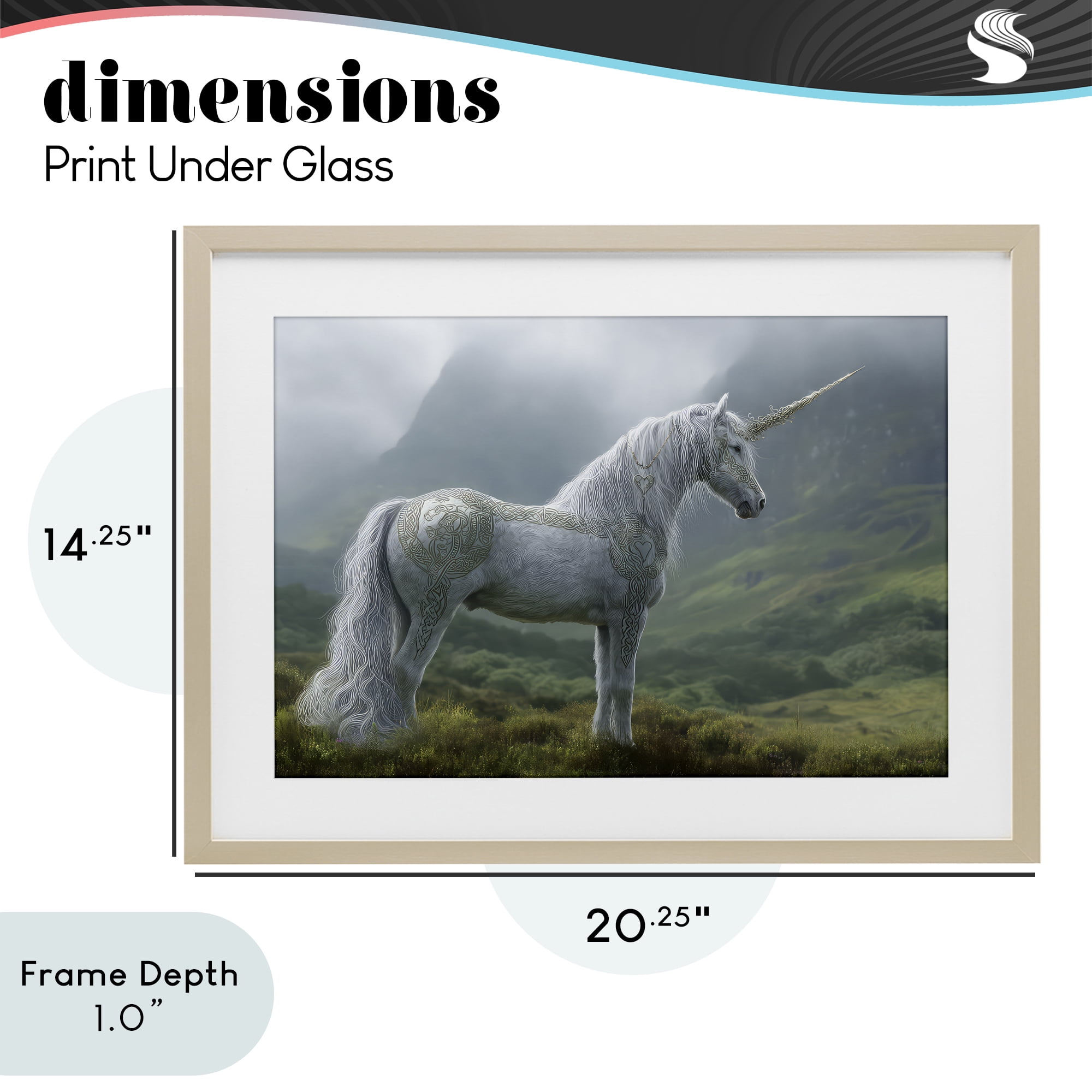 Stupell Industries Elegant Celtic Unicorn Birch Framed Print Under Glass, design by The Wands Want