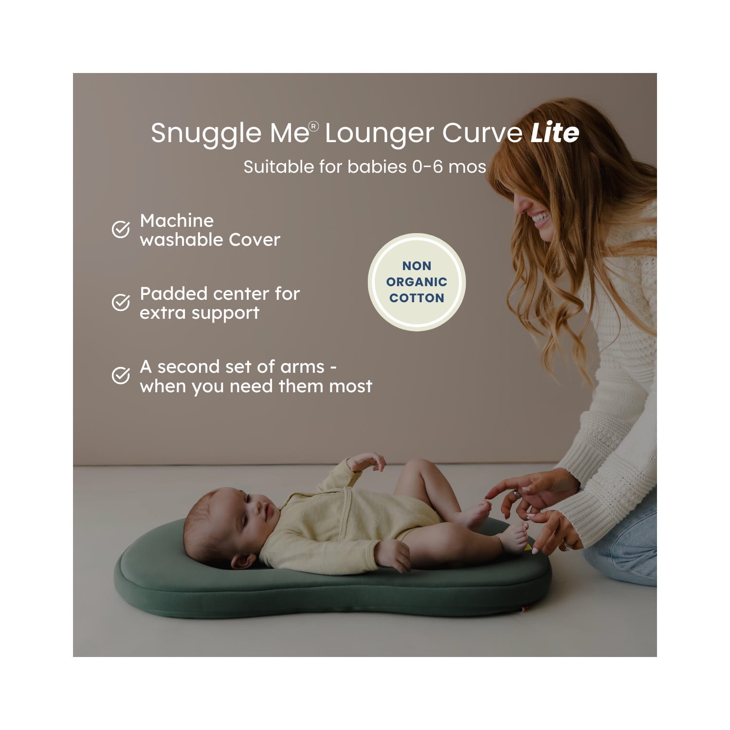 Snuggle Me® Curve Lite Baby Lounger - Gingerbread - Walmart.com