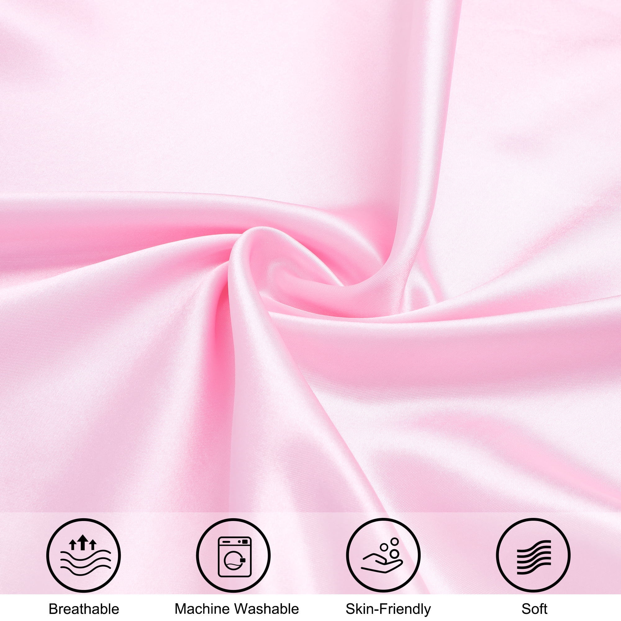 Unique Bargains Smooth Satin Body Pillow Cover Case, 20" x 54" Pink