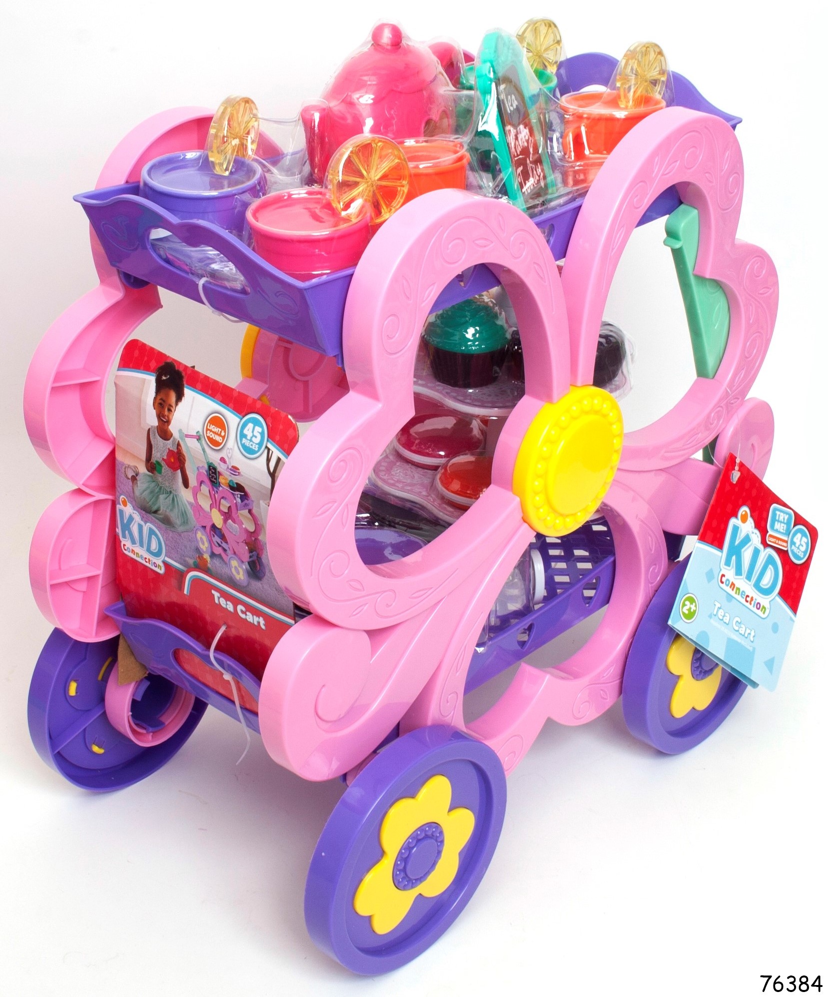 Kid Connection Flower Tea Cart Play Set, 45 Pieces photo 2