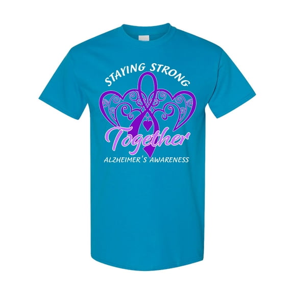 Inktastic Staying Strong Together Alzheimer's Awareness Purple Ribbon T-Shirt