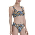 thumbnail image 2 of Daiia Colorful Butterfly1 printed 2 piece Swimsuit Bikinis for Women High Waisted Racerback Bathing Suits Summer Tummy Control Scoop Neck Swimwear-XX-Large, 2 of 8