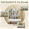 thumbnail image 3 of Bookshelf and Toy Storage Organizer, Wooden Toddler Bookshelf for ’ Rooms, 3 Tier Nursery Book Shelves, Small White Bookcase for Playroom, Bedroom, Classroom, 3 of 13