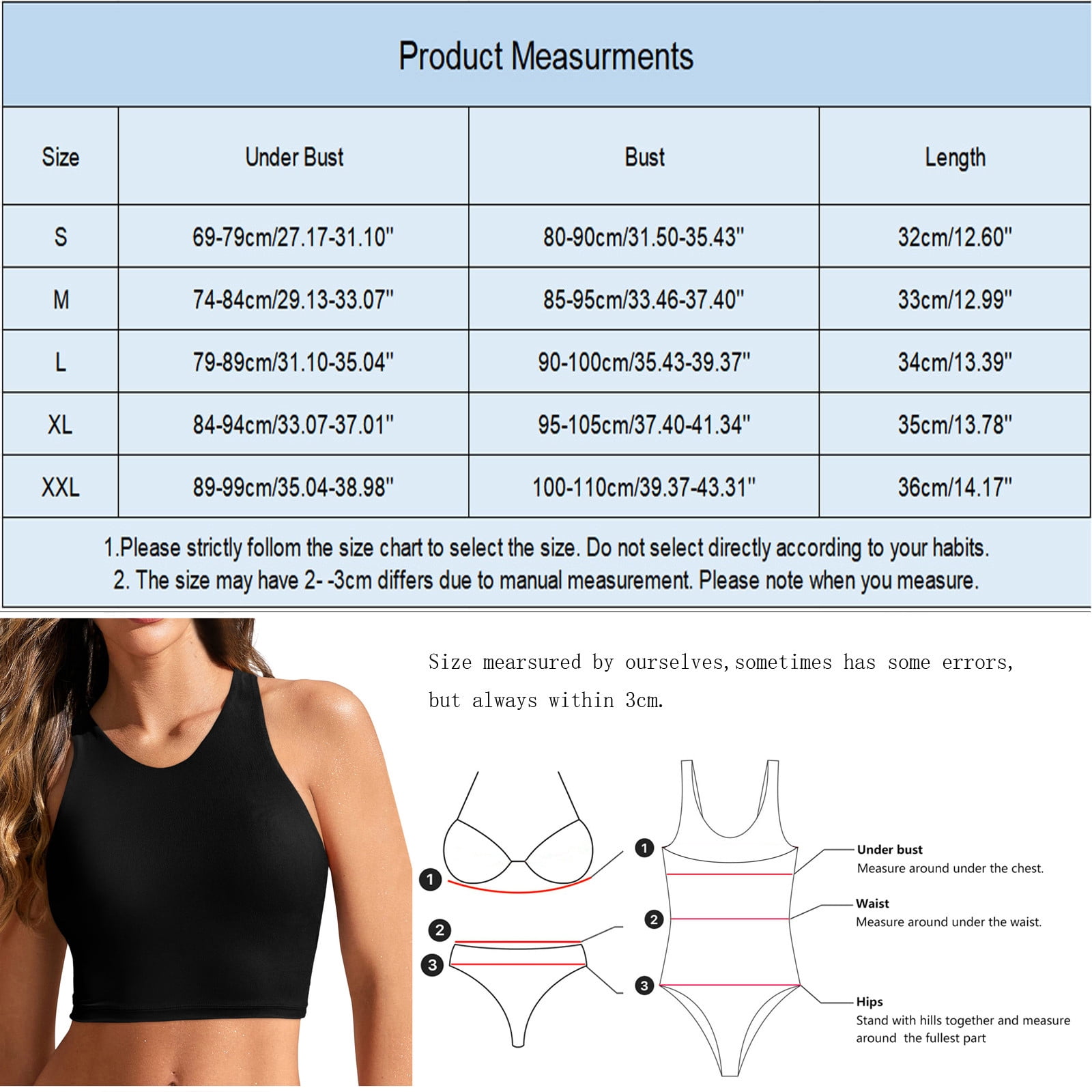 bathing suit tops by bra size