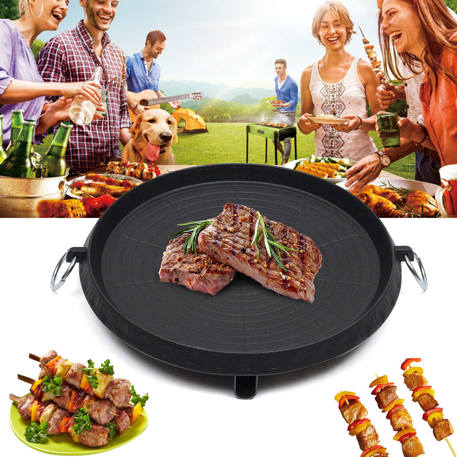 CNCEST Non Stick Barbecue Cooking Electric Grill BBQ Griddle Pan Easy