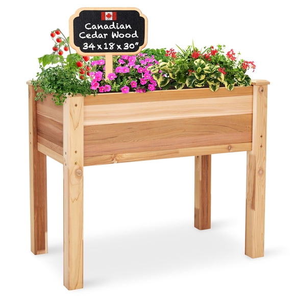 Cama de jardín elevada Jumbl Canadian Cedar 34x18x30 cm