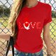 thumbnail image 2 of Camiseta holgada de manga corta con cuello redondo y estampado informal para el Día de San Valentín a la moda para mujer Pompotops hfajkhk125198, 2 of 4