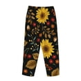 thumbnail image 3 of Lsque Sunflowers Leaves Print Women's Pajama Pants, Lounge Pant - Comfortable Home Wear,Elastic Waistband, Stylish Design-X-Large, 3 of 9