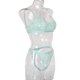 thumbnail image 2 of 2 piezas de encaje sexy conjunto de ropa interior sujetador ropa interior regalo para mujer, verde agua, S Inevent XX000054-17, 2 of 7