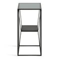 thumbnail image 3 of Kate and Laurel Knight Modern Square Glass Side Table, 12 x 12 x 24, Black, Decorative Two Tier End Table for Storage and Display, 3 of 8