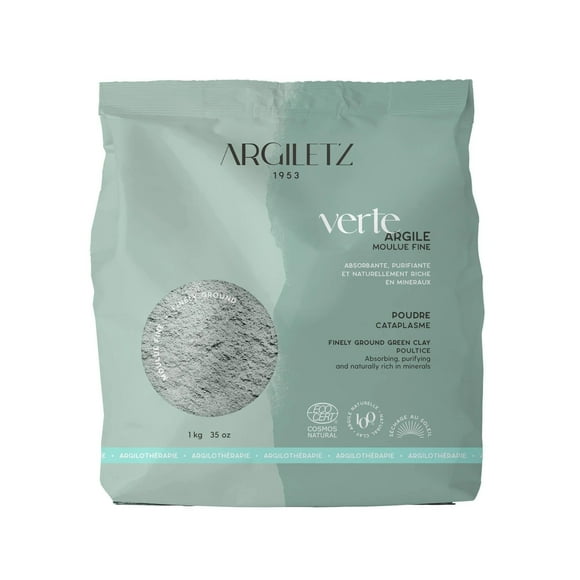 Arcilla Argiletz Green Surfine, 1 kg, 100% de origen natural de Francia