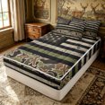 thumbnail image 2 of Erosebridal Olive Green Vintage US Flag Zipper Queen Comforter Set with Fitted Sheet and 2 Pillowcases for Boys Men, Rustic Camouflage Zipper Bedding Set, Black Reversible, 4-Piece, 2 of 7