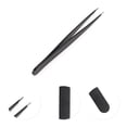 thumbnail image 3 of Unique Bargains 1 Pc Solid Color Pointed Edge Eyebrow Tweezer for Bathroom Travel Hotel Black Stainless Steel, 3 of 4