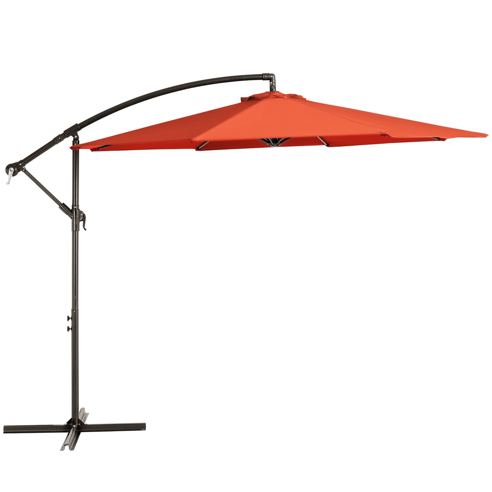 WULFUL 10ft Offset Hanging Outdoor Cantilever Patio Umbrella for Garden, Orange