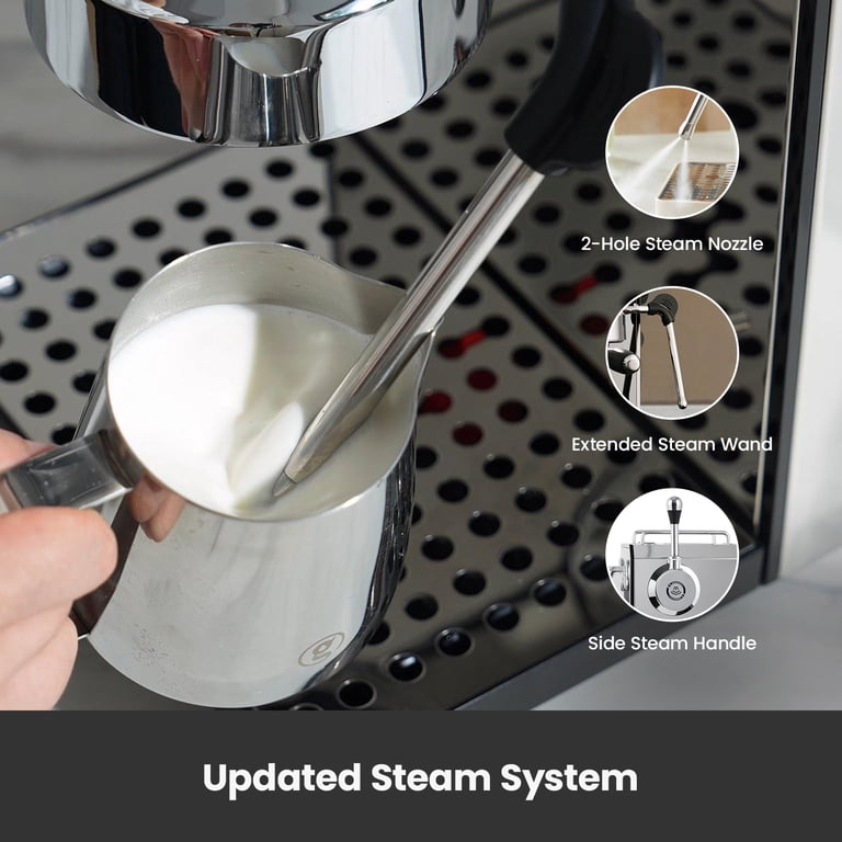 Gemilai G3006 Owl 15-Bar Semi-Auto Espresso Machine, Dual Display