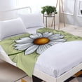 thumbnail image 3 of Cozy Durable Flannel Blanket - Soft Warm Throw for Sofa Travel & Bed - Stylish Floral Pattern with White Petals & Orange Center, 3 of 7