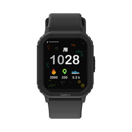 Cubitt Jr Smart Watch Fitness Tracker for Kids and Teens, Waterproof Black