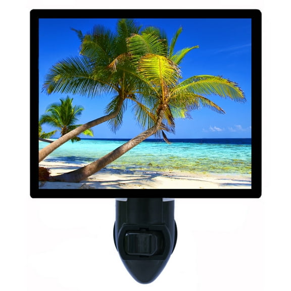 Night Light - Return to Paradise. | Tropical Theme, Includes Free Switchable Insert, 4W Bulb, E12 Base