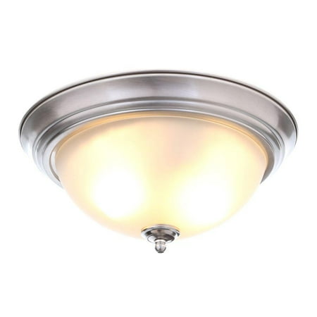 

Commercial Electric 1-Light Brushed Nickel Flushmount (2-Set) (Store Return)