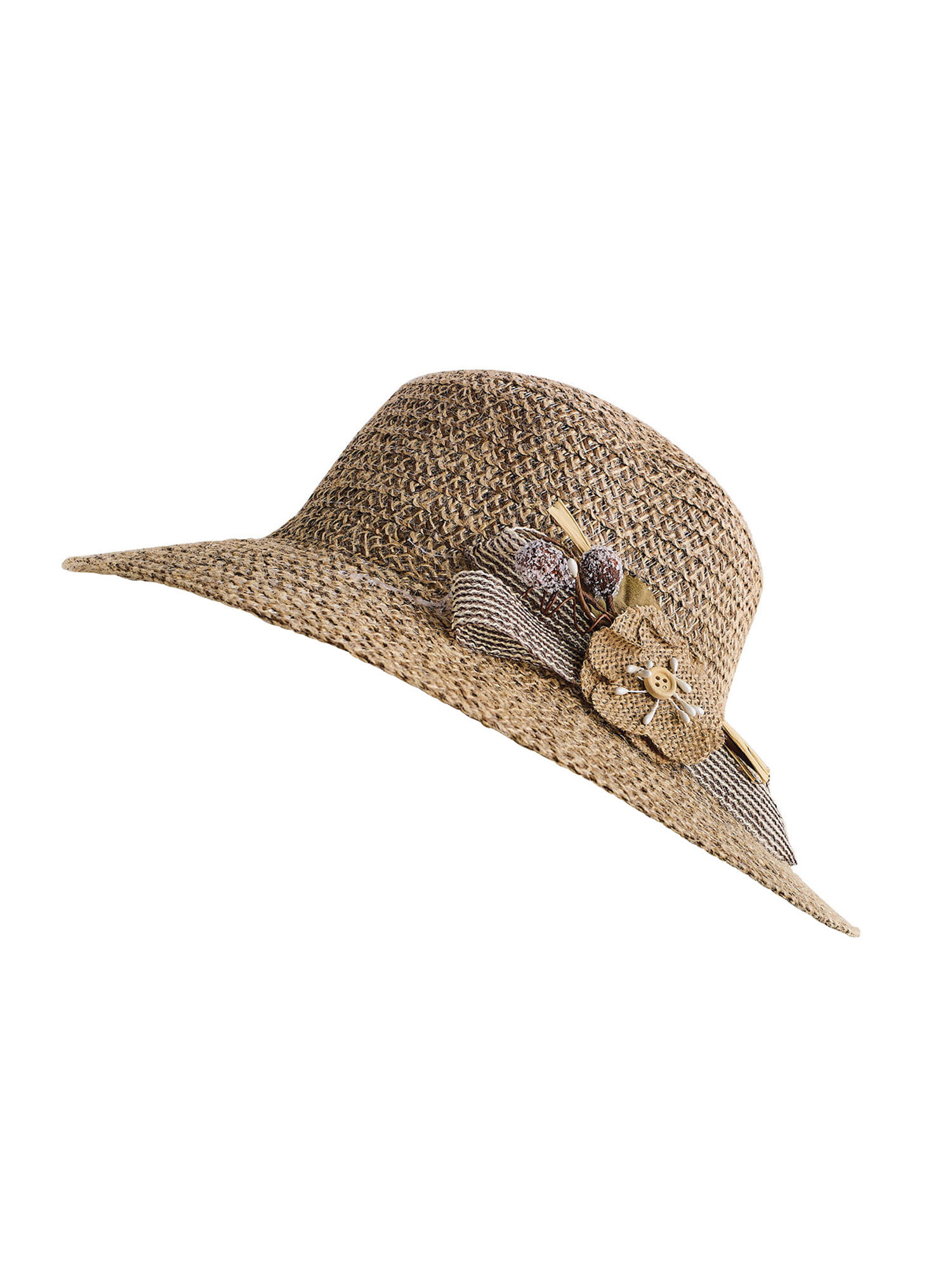 Jeanne Simmons Womens Paper Braided Summer Sun Cloche Hat
