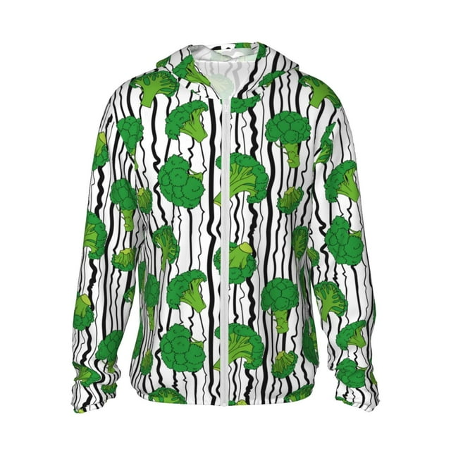 Lsque Broccoli 2 Pattern UPF 50+ Lightweight Sun Protection Men's Women's Long Sleeve Shirt, Hoodie Performance -Large
