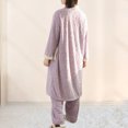 thumbnail image 5 of uublik Bathrobes for Women Flannel Robes Casual 2Pcs Long Sleeves Robes Pants Winter Woman Bathrobe Nightwear Purple, 5 of 6
