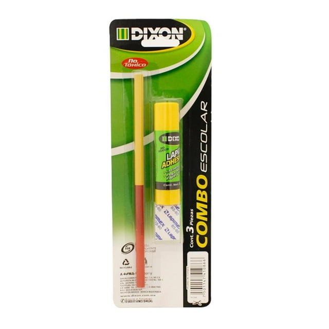 Set escolar Dixon lápiz adhesivo, bicolor y goma